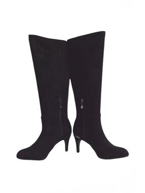 BCBGeneration Raymona Black Faux Suede Pull On Tall Sock Boot Women's 8.5